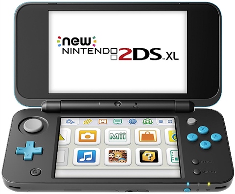 NEW 2DS XL Console, W/ AC Adapter, Black & Turquoise, Unboxed  