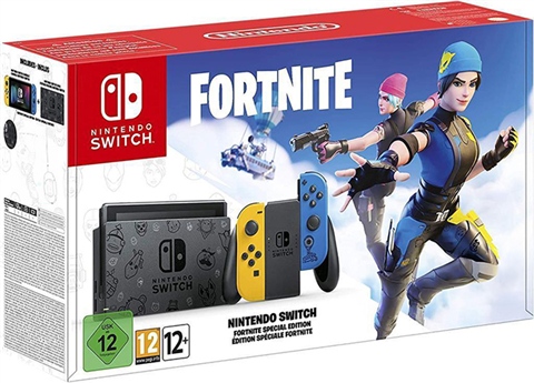 Switch Console, 32GB Fortnite Yellow/Blue Joy-Con, (No DLC